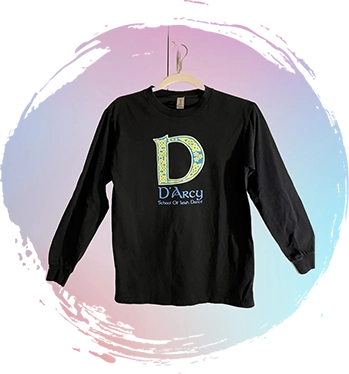 A black long sleeve shirt with the letter d