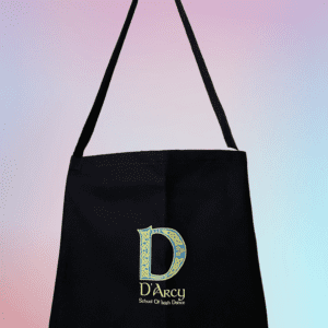 A black bag with the letter d on it.