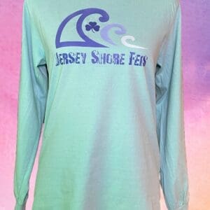 A long sleeve shirt with the jersey shore logo on it.