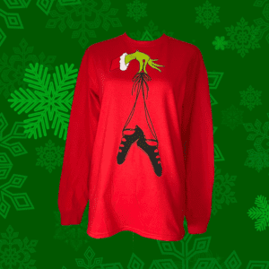 A red shirt with a parrot on it