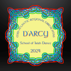 A colorful frame with the name of the dance school.